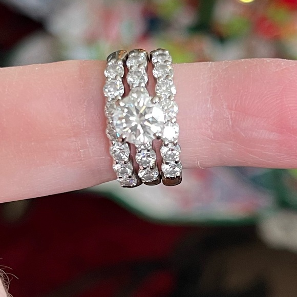 Jewelry - Wedding band set. Engagement ring and two diamond bands. Appraised at over $22k